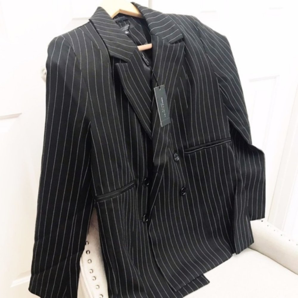 NWT ROMEO JULIET Pinstriped Double Breasted Blazer - Picture 7 of 8